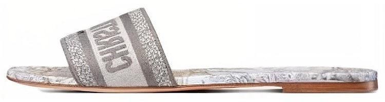 (Women) Dior Dway Embroidered Cotton 'Logo Fashion' Slides 'White Grey' KCQ209RIY_S47W (Women) Dior Dway Embroidered Cotton 'Logo Fashion' Slides 'White Grey' KCQ209RIY_S47W