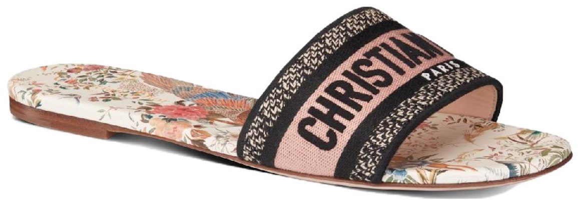 (Women) Dior Dway Embroidered Cotton Slide 'Black Beige' KCQ209JHR_S43L Order (Women) Dior Dway Embroidered Cotton Slide 'Black Beige' KCQ209JHR_S43L