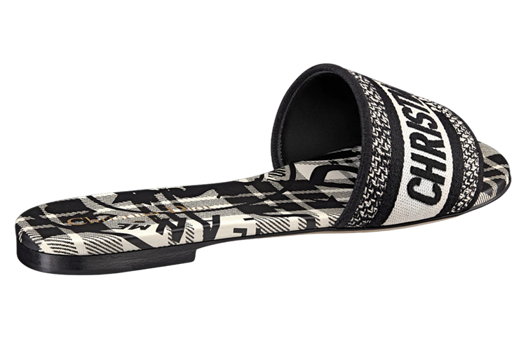 (W) Dior Dway Embroidered Cotton Slide 'Black' 圖 4