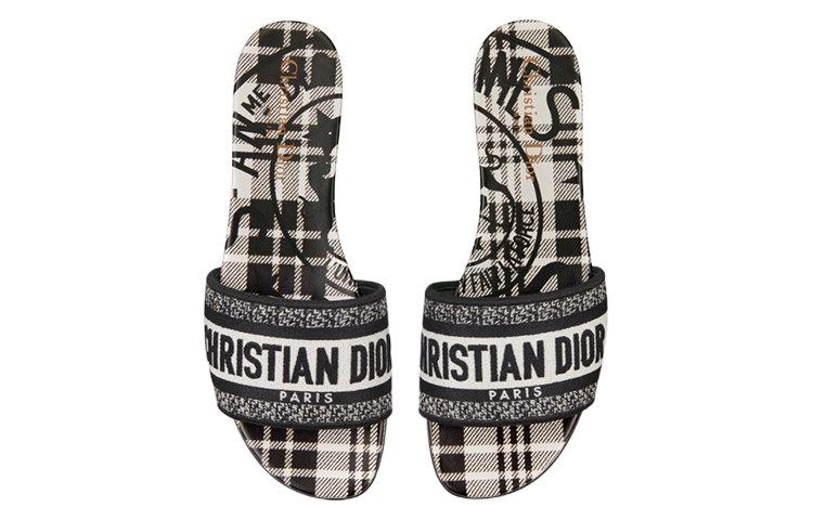 (W) Dior Dway Embroidered Cotton Slide 'Black' 圖 5