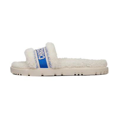 (W) Dior Dway Embroidered Cotton Slide 'Lake Blue'