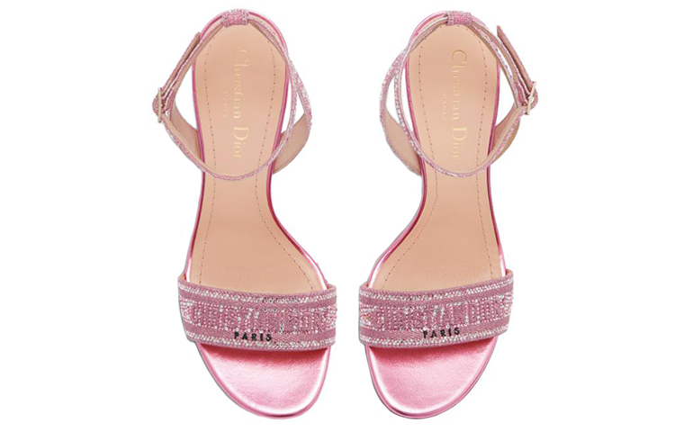 (W) Dior Dway Embroidered Cotton Slide 'Pink Crystal Buckle' 圖 3
