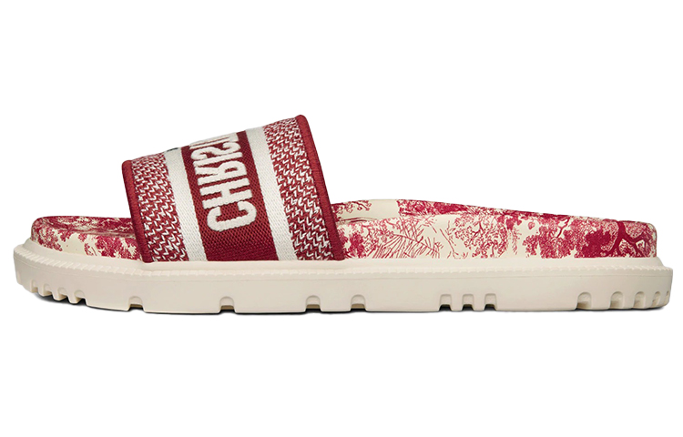 (Women) Dior Dway Embroidered Cotton Slide 'Red' KCQ550TJE_S78W