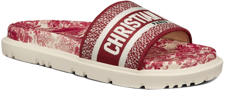 (W) Dior Dway 红色刺绣棉拖鞋 KCQ550TJE_S78W Order (W) Dior Dway 红色刺绣棉拖鞋 KCQ550TJE_S78W