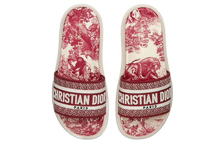 Lookbook (W) Selipar Dior Dway Bersulam Kapas 'Merah' KCQ550TJE_S78W