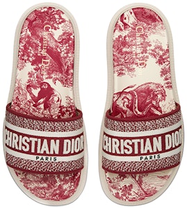 (W) Dior Dway 红色刺绣棉拖鞋 KCQ550TJE_S78W Lookbook (W) Dior Dway 红色刺绣棉拖鞋 KCQ550TJE_S78W