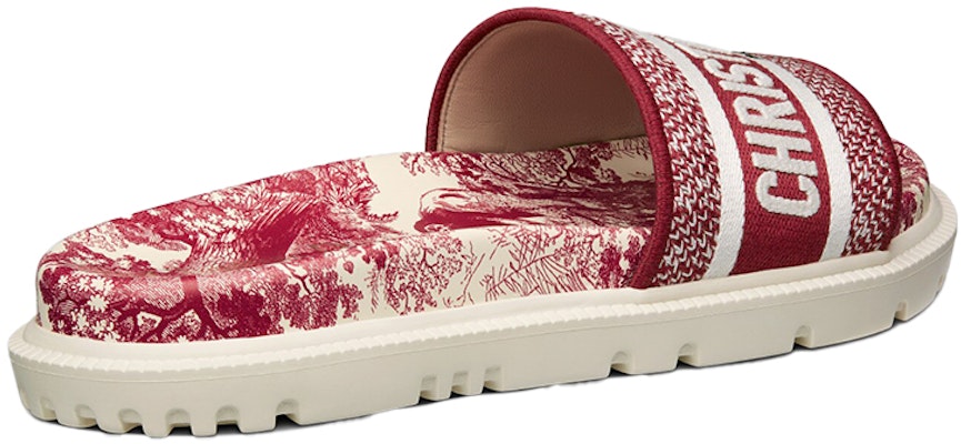 (Women) Dior Dway Embroidered Cotton Slide 'Red' KCQ550TJE_S78W Shop (Women) Dior Dway Embroidered Cotton Slide 'Red' KCQ550TJE_S78W