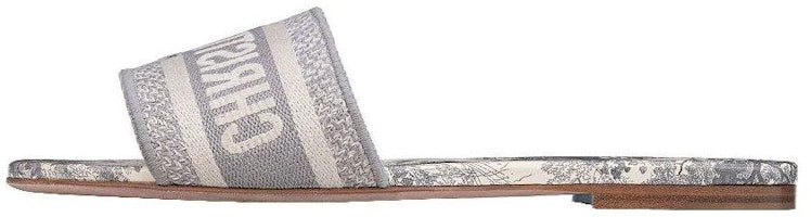 (Women) Dior Dway Embroidered Cotton Slide 'Toile de Jouy Grey' KCQ209TJE_S34G (Women) Dior Dway Embroidered Cotton Slide 'Toile de Jouy Grey' KCQ209TJE_S34G