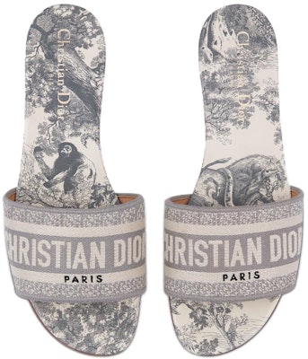 DIOR 迪奧 迪奧 Toile de Jouy 刺繡 Dway 棉質涼拖 女款 灰色 Lookbook DIOR 迪奧 迪奧 Toile de Jouy 刺繡 Dway 棉質涼拖 女款 灰色