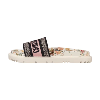 (W) Dior Dway Embroidered Cotton Slides 'Beige Fashion'