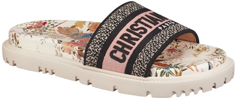 DIOR迪奧 Dway 棉質刺繡 時尚涼拖 女款 米色 Lookbook DIOR迪奧 Dway 棉質刺繡 時尚涼拖 女款 米色