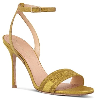 (W) Dior Dway Sandal Hak Tinggi Bordiran 'Satin Kuning' KCQ853SBS_S30Y Order (W) Dior Dway Sandal Hak Tinggi Bordiran 'Satin Kuning' KCQ853SBS_S30Y