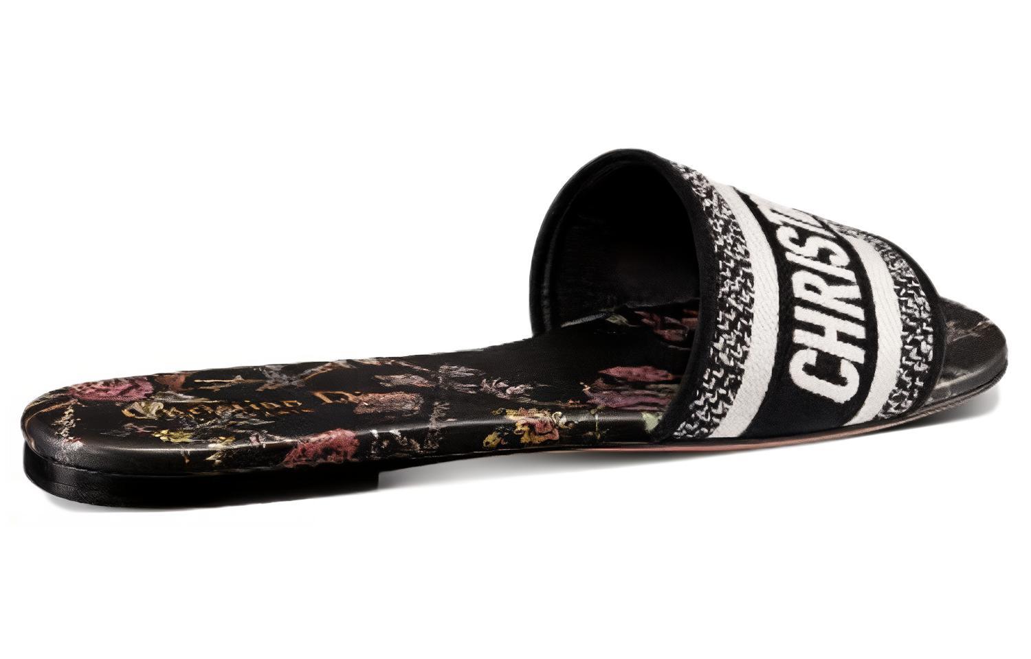 (W) Dior Dway Embroidered Logo Black 'Fashion Slide' 圖 4