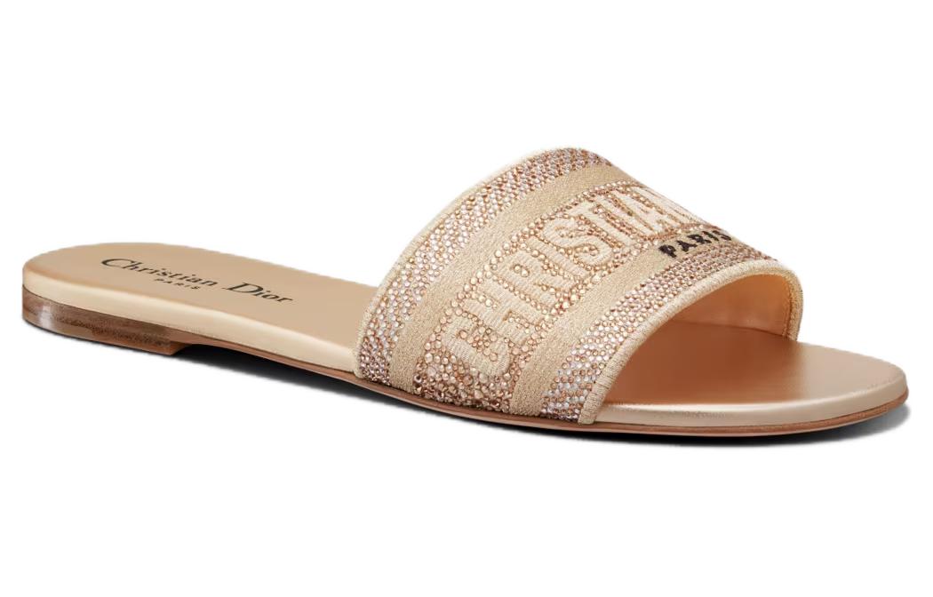 Shop (W) Sandal Dior Dway Bordir 'Emas' KCQ209LCS_S62K