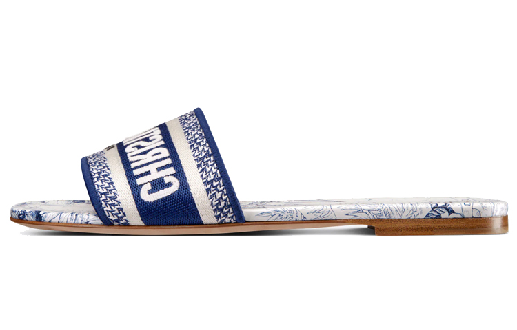 (Women) Dior Dway Embroidered Slide 'Blue White' KCQ209RIY_S60W