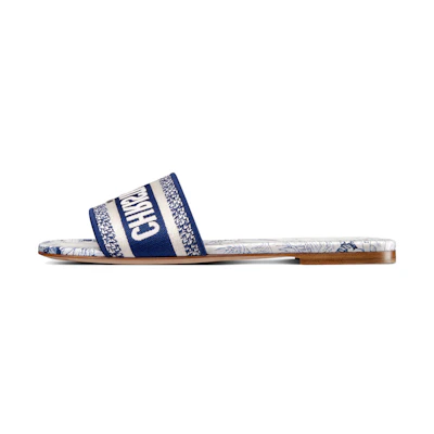 (W) Dior Dway Embroidered Slide 'Blue White'