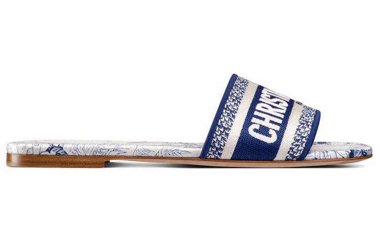 (W) Dior Dway Embroidered Slide 'Blue White' 圖 2
