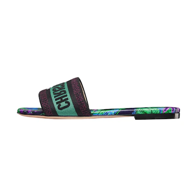 (W) Dior Dway Embroidered Slide 'Green'