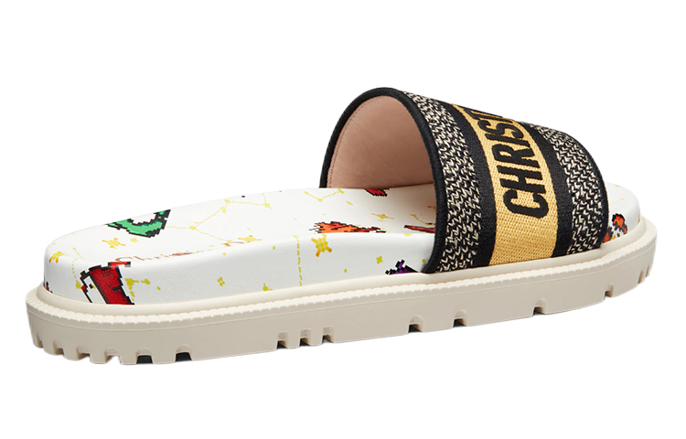 Shop (W) Dior Dway Selipar Sulam 'Tanda Zodiak' KCQ550ZPE_S43L