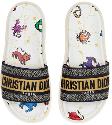 (Women) Dior Dway Embroidered Slides 'Zodiac Signs' KCQ550ZPE_S43L Purchase (Women) Dior Dway Embroidered Slides 'Zodiac Signs' KCQ550ZPE_S43L