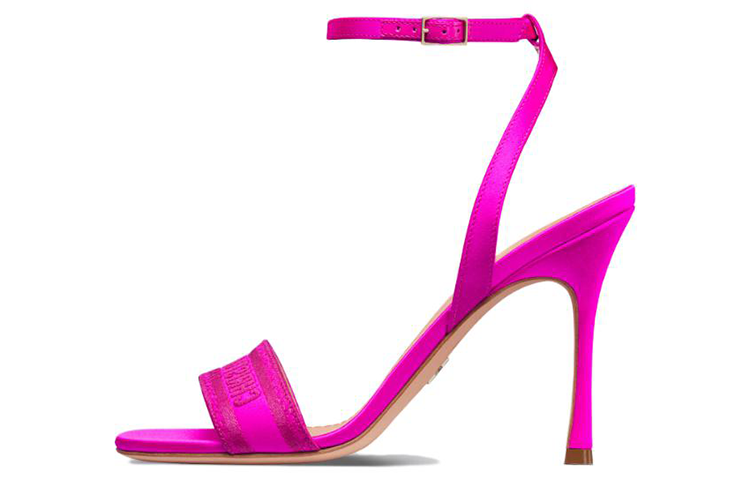 Buy (W) Sandales à Talons Ouverts Dior Dway en Tissu avec Boucle ''Rose'' KCQ853SBS_S65P