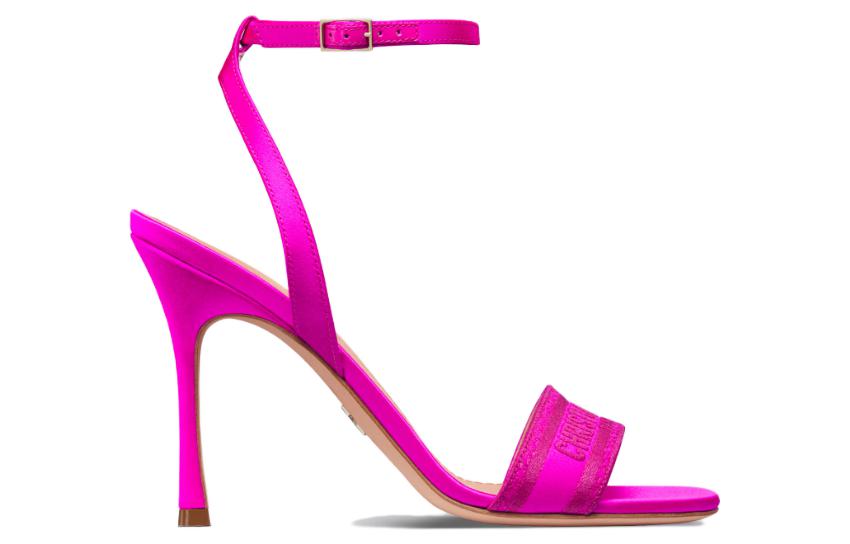 Order (W) Sandales à Talons Ouverts Dior Dway en Tissu avec Boucle ''Rose'' KCQ853SBS_S65P