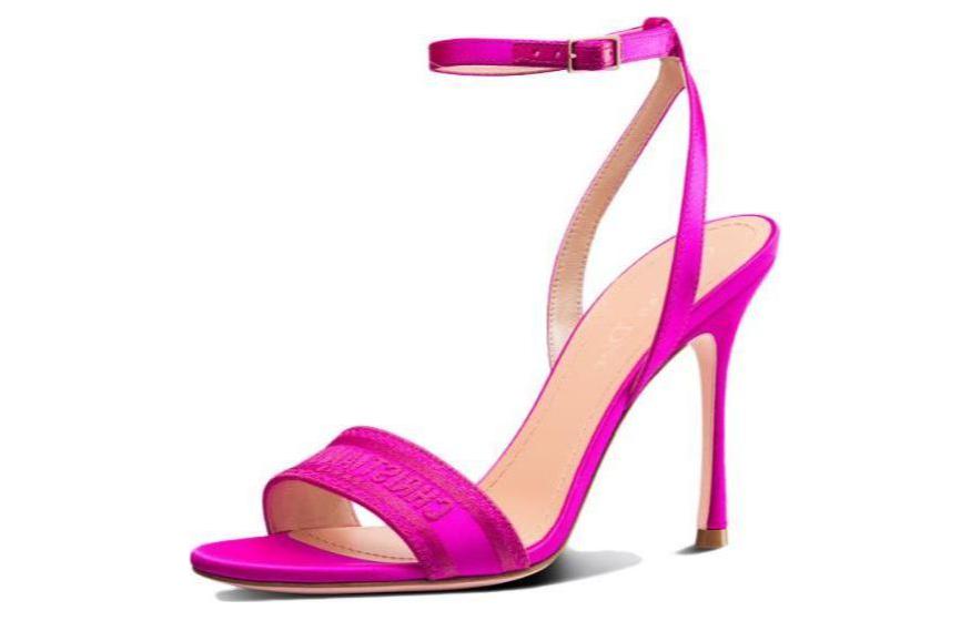 Lookbook (W) Sandales à Talons Ouverts Dior Dway en Tissu avec Boucle ''Rose'' KCQ853SBS_S65P