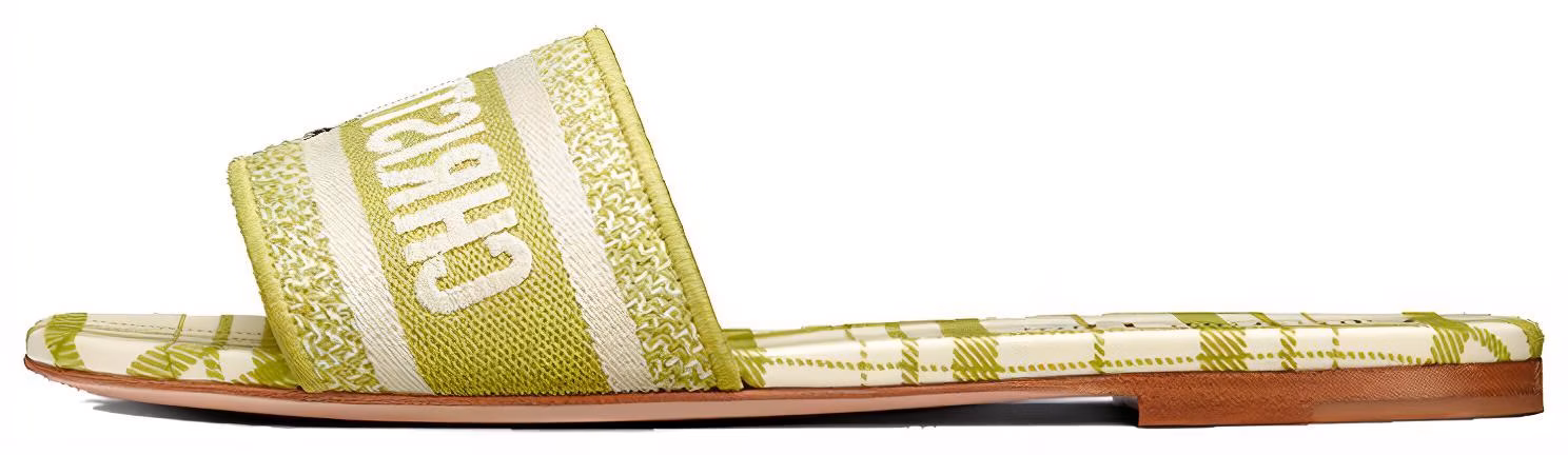 women-dior-dway-fabric-slide-green-yellow-kcq-209-cnd-s46-h