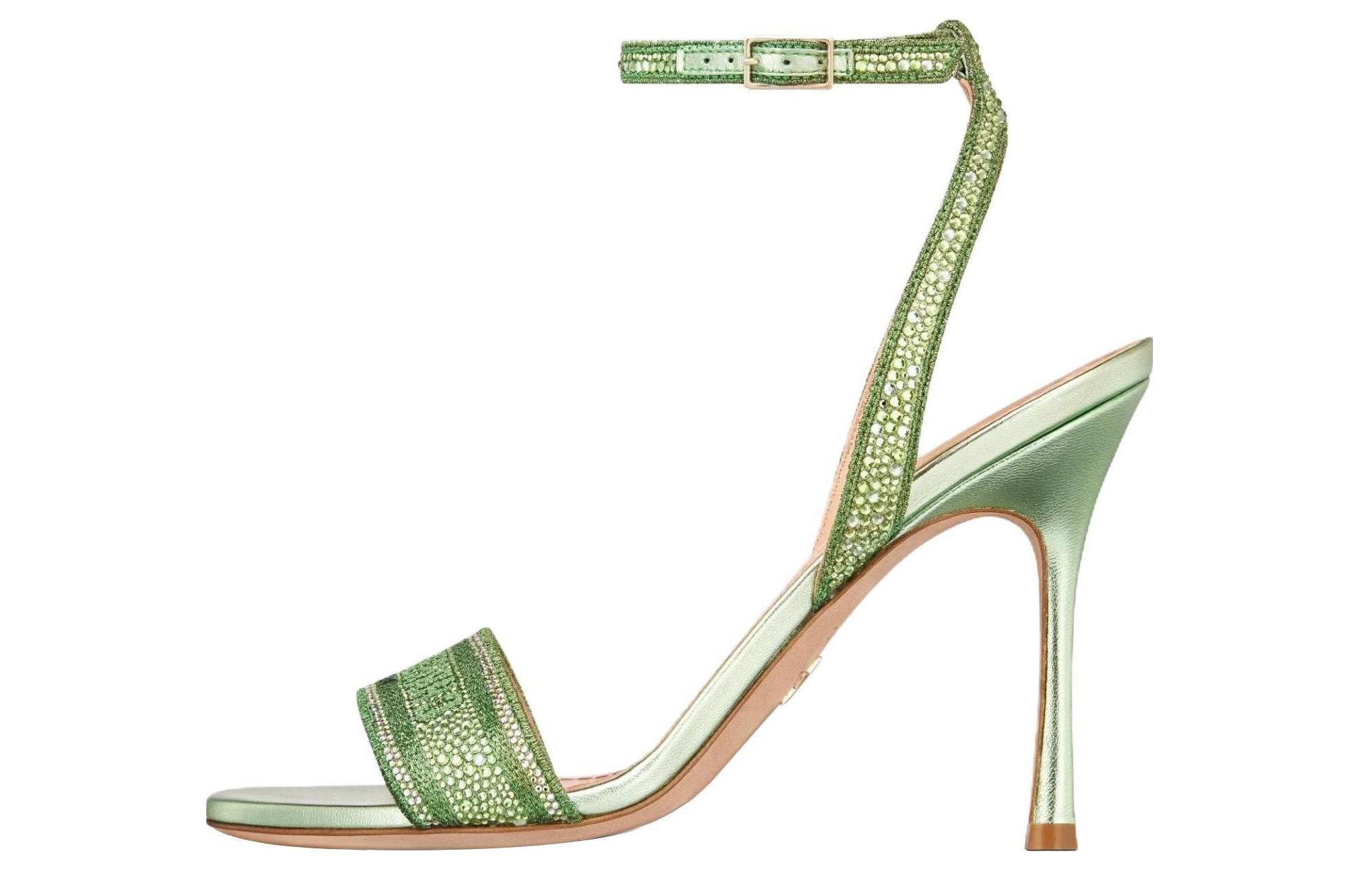 (Women) Dior Dway Heeled Sandal 'Green Buckle' KDQ707LCS_S79K