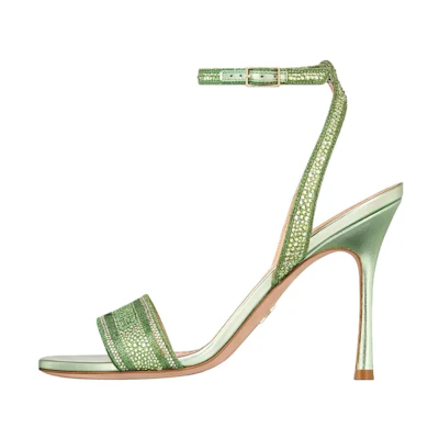 (W) Dior Dway Heeled Sandal 'Green Buckle'