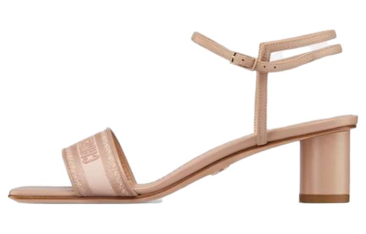 (Women) Dior Dway Heeled Sandal 'Nude Embroidered Satin' KDQ895ETL_S12U