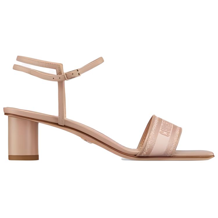 (W) Dior Dway Heeled Sandal 'Nude Embroidered Satin' 圖 2