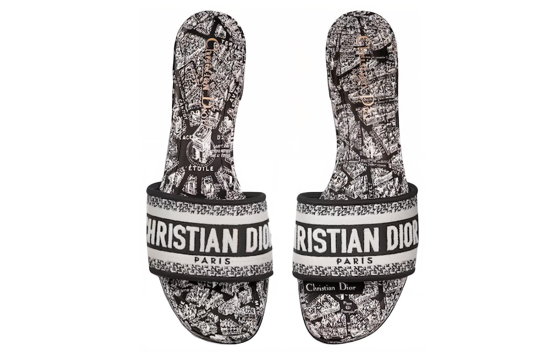 (W) Dior Dway Heeled Slide 'Black White' 圖 5