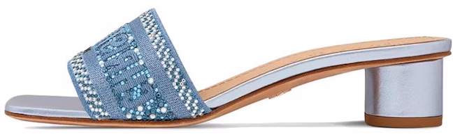 (Women) Dior Dway Heeled Slide 'Blue Crystal Embroidery' KCQ860LCS_S80K (Women) Dior Dway Heeled Slide 'Blue Crystal Embroidery' KCQ860LCS_S80K