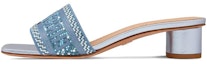 Buy (W) Dior Dway Heeled Slide 'Sulam Kristal Biru' KCQ860LCS_S80K