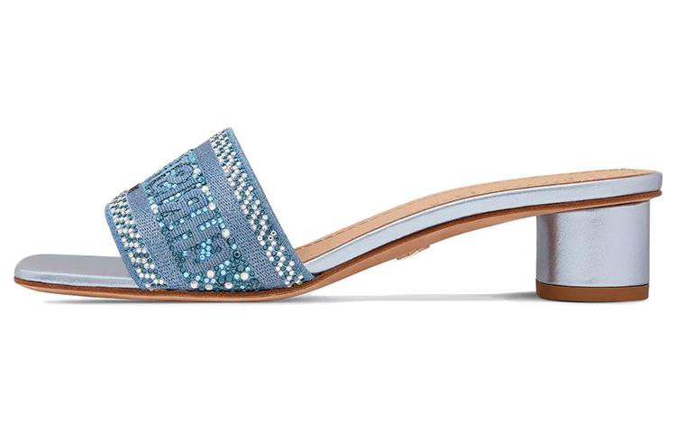 Buy (W) Dior Dway Heeled Slide ''Blauw Kristalborduurwerk'' KCQ860LCS_S80K