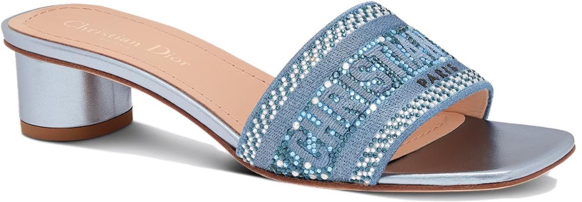 (W) Dior Dway Heeled Slide 'Sulam Kristal Biru' KCQ860LCS_S80K Order (W) Dior Dway Heeled Slide 'Sulam Kristal Biru' KCQ860LCS_S80K
