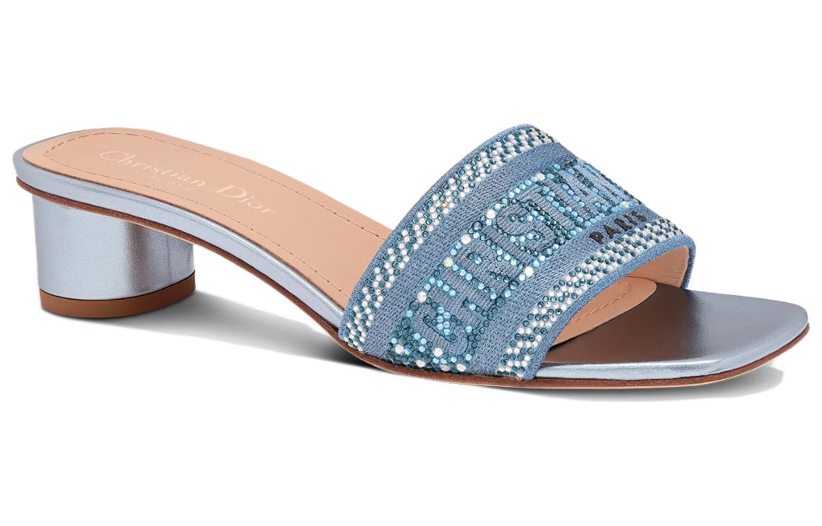 Order (W) Dior Dway Heeled Slide ''Blauw Kristalborduurwerk'' KCQ860LCS_S80K