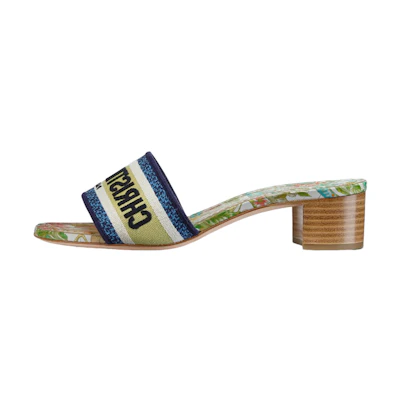 (W) Dior Dway Heeled Slide 'Blue White'