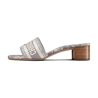 (W) Dior Dway Heeled Slide 'Grey'