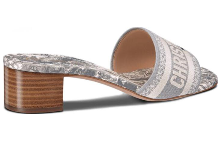 Shop DIOR 迪奧 DWAY 高跟涼拖 女款 灰色