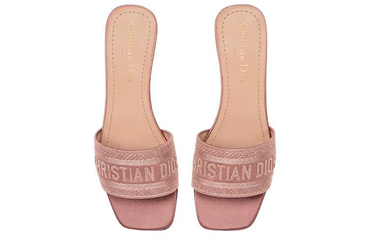Purchase (W) Dior Dway Heeled Slide ''Roze Logo Borduursel'' KCQ858SBX_S70K