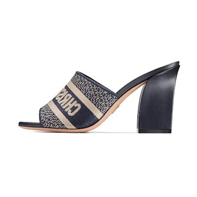 (W) Dior Dway High-Heeled Slide 'Navy Blue'