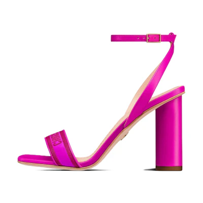 (W) Dior Dway Leather High Heel Slide Sandal 'Purple Red'
