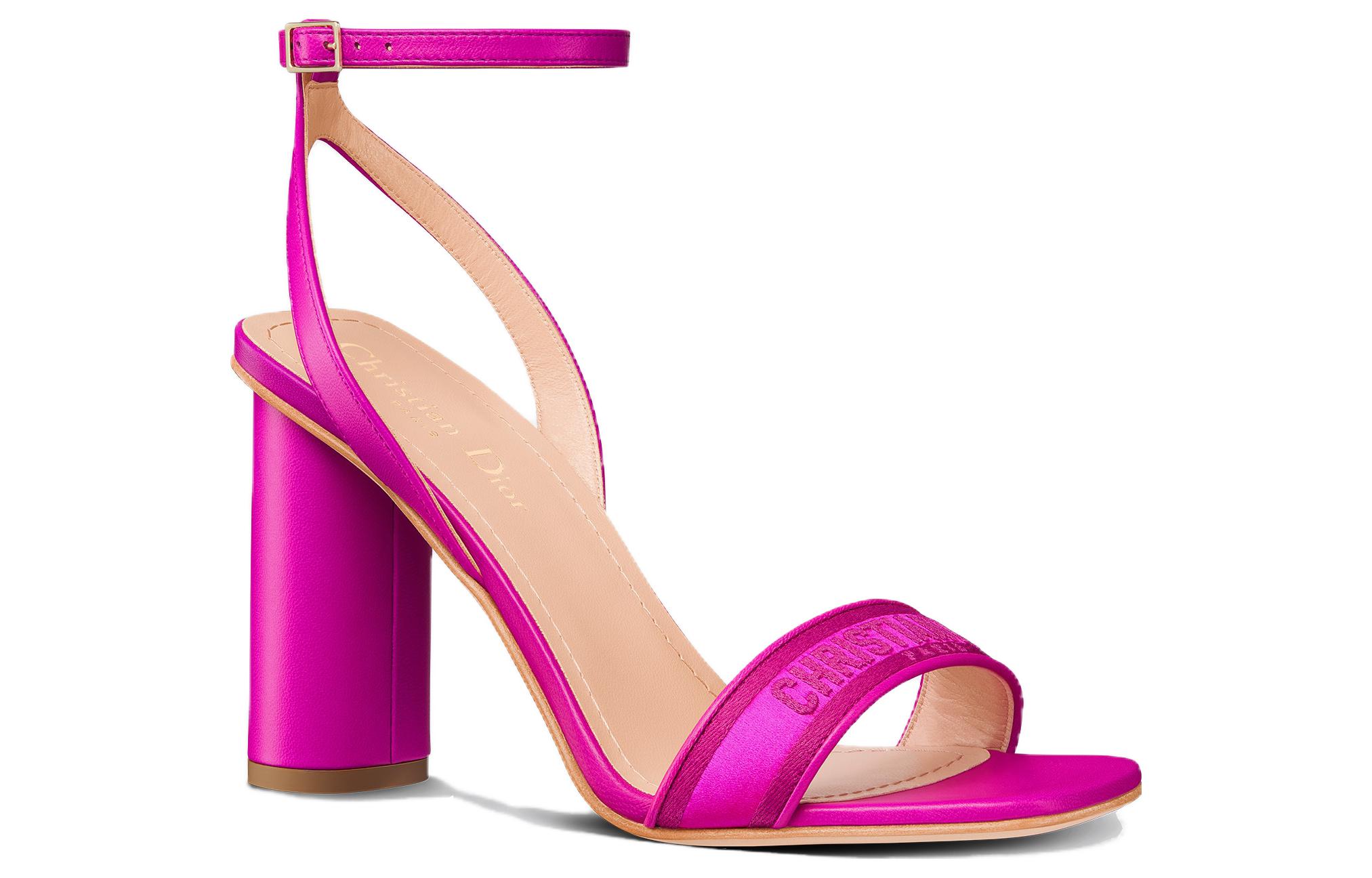 (W) Dior Dway Leather High Heel Slide Sandal 'Purple Red' 圖 3