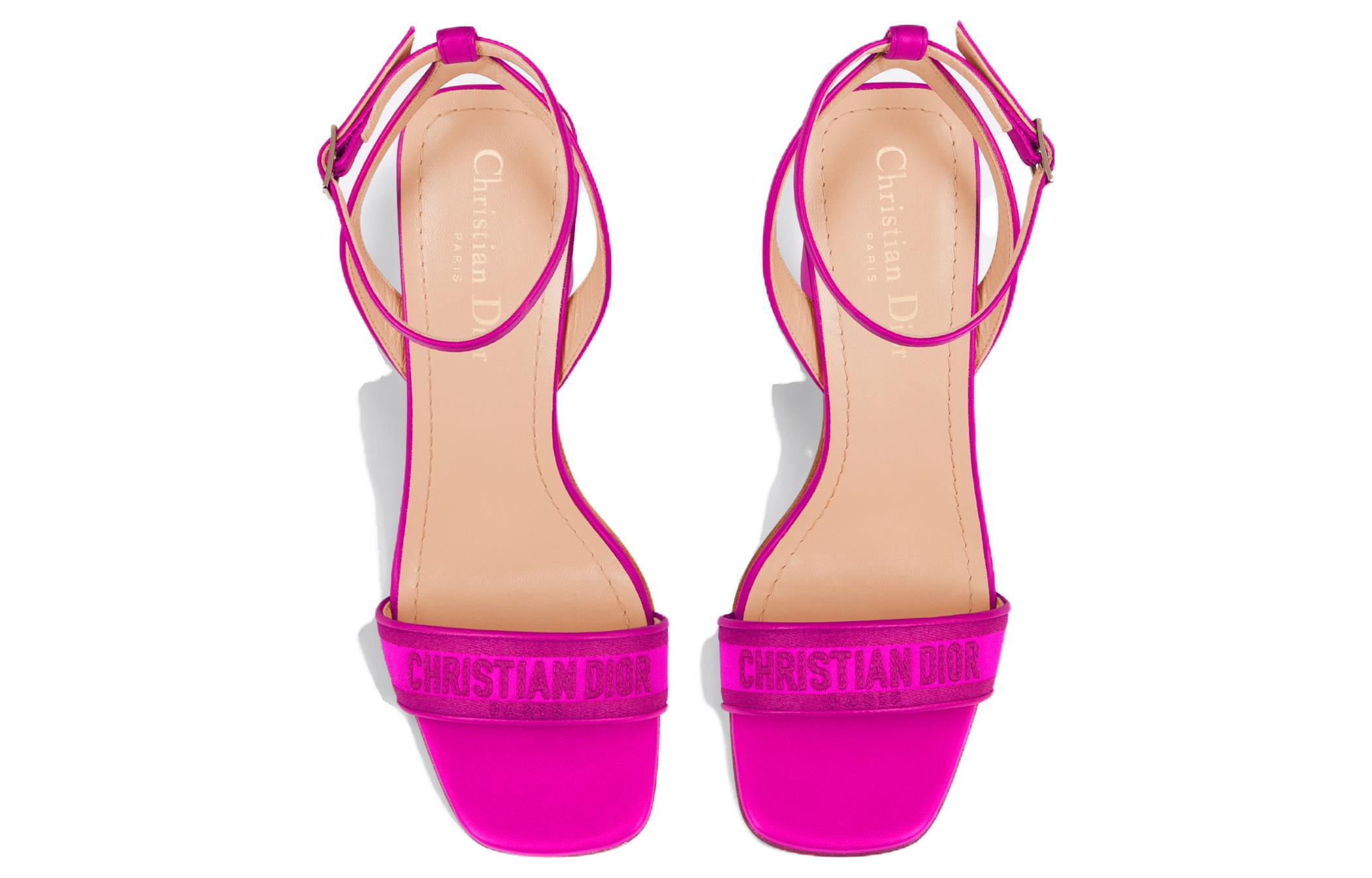 (W) Dior Dway Leather High Heel Slide Sandal 'Purple Red' 圖 4