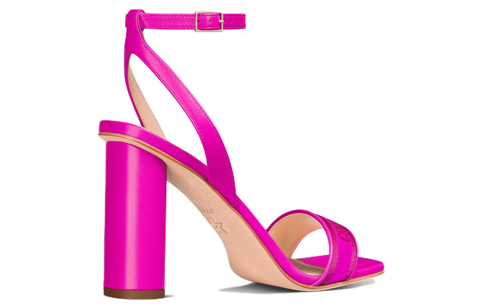 (W) Dior Dway Leather High Heel Slide Sandal 'Purple Red' 圖 5