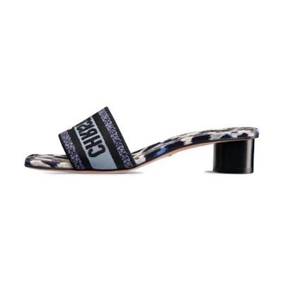 (W) Dior Dway Leather Slide 'Deep Sea Blue'