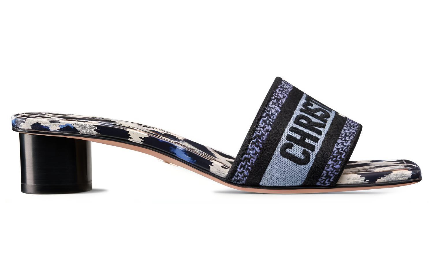 Order (W) 迪奥Dway深海蓝色皮革拖鞋 KCQ902DLP_S22N