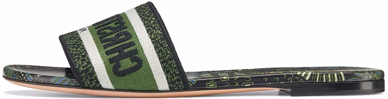 (Women) Dior Dway Slide 'Animals Embroidery Black Green' KCQ306APE_S35X (Women) Dior Dway Slide 'Animals Embroidery Black Green' KCQ306APE_S35X